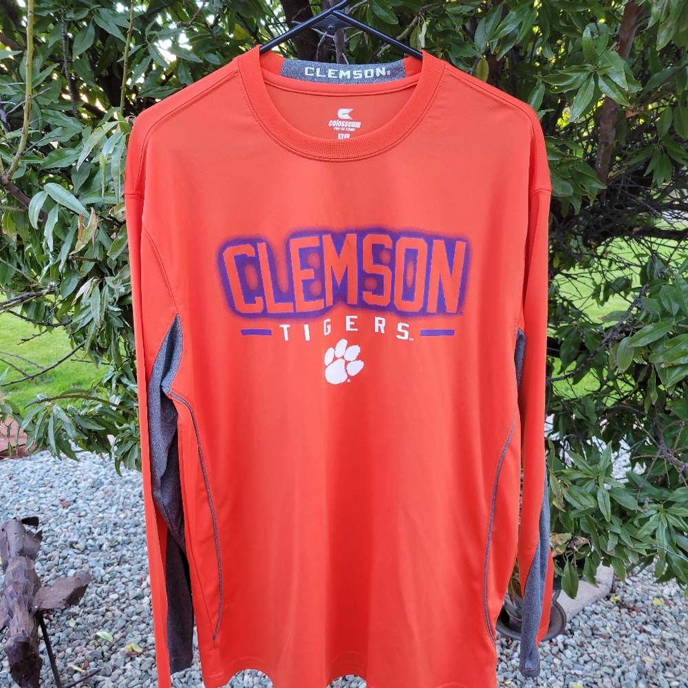 Clemson Colosseum Orange Purple Long Sleeve Mens College Shirt Unisex XL